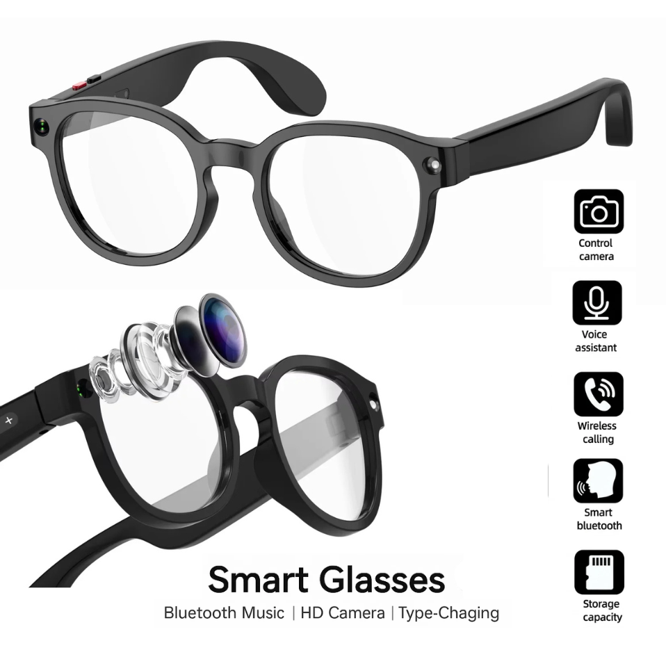 AI Smart Glasses with Camera & Bluetooth Audio – Wireless AR Glasses for Video Recording & Calls (AiMB-S1)