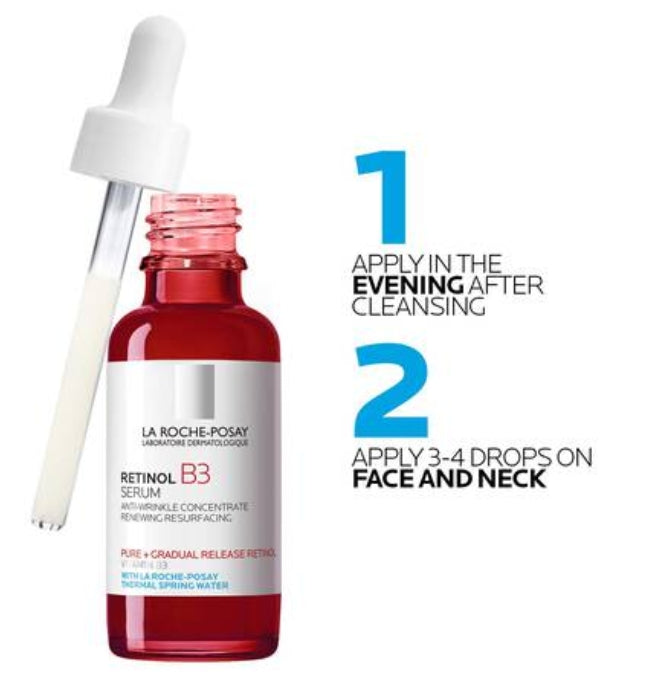 La Roche-Posay Retinol B3 Anti-Wrinkle Serum 30ml – Vitamin B3 & Hyaluronic Acid for Sensitive Skin