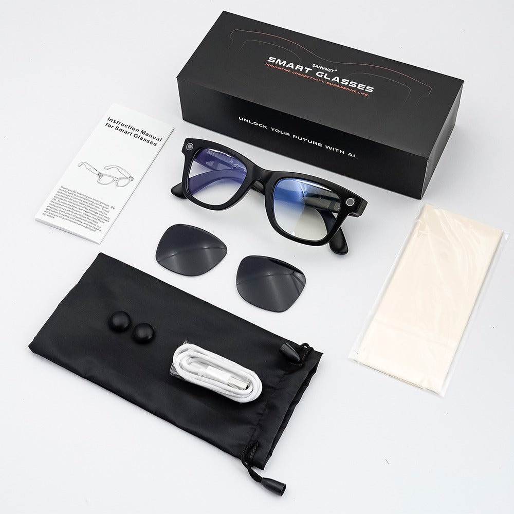 AI Smart Glasses with Camera & Bluetooth UK – 4K POV Recording, Open Ear Audio & Real-Time Translation