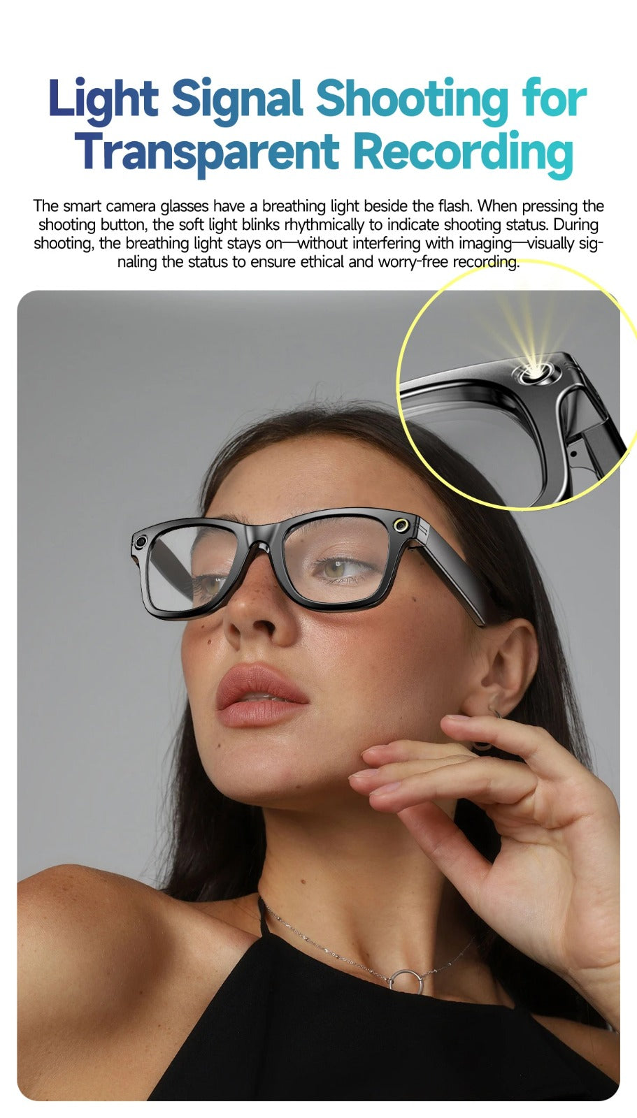 4K HD AI Smart Glasses Chat GPT 100MP Camera Bluetooth Call 260Mah Battery Voice Assistant Control Smart Glasses 2026 Rechargeable Wearable Android iOS White (Copy) (Copy) (Copy)