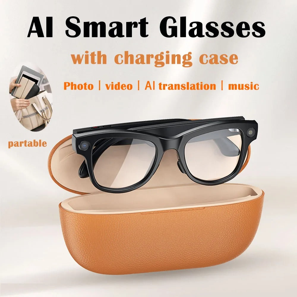 AI Smart Glasses with Camera & Translation – Bluetooth Audio, POV Recording, Lightweight Wearable Tech (UK)