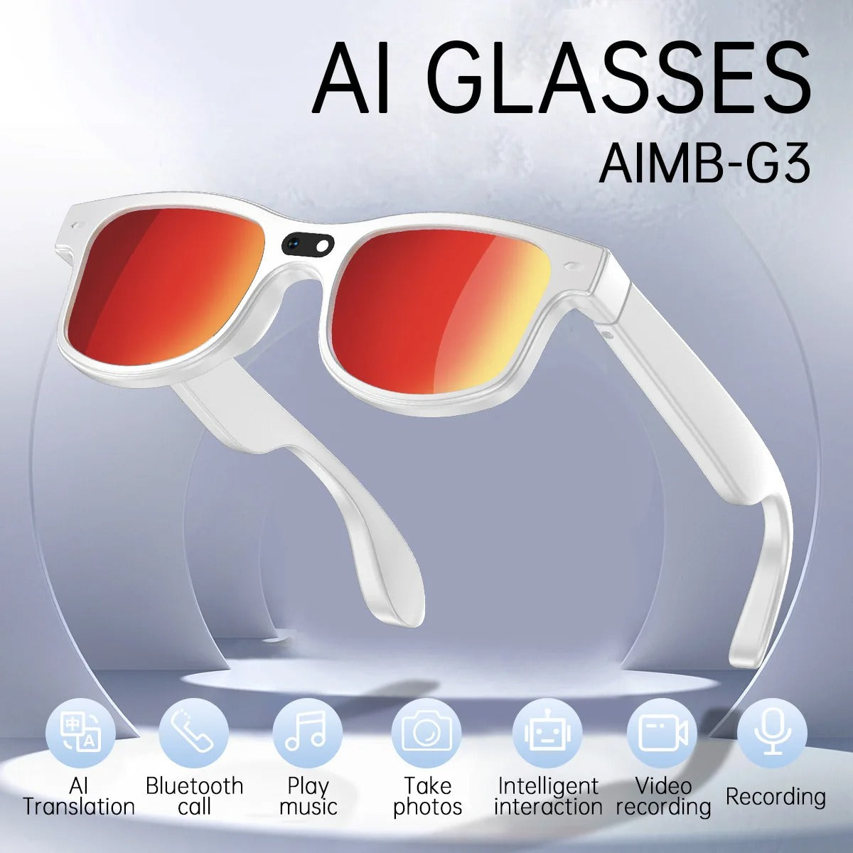 AI Smart Glasses with Camera & Bluetooth UK – 4K Video Recording, Real-Time Translation & Open Ear Audio