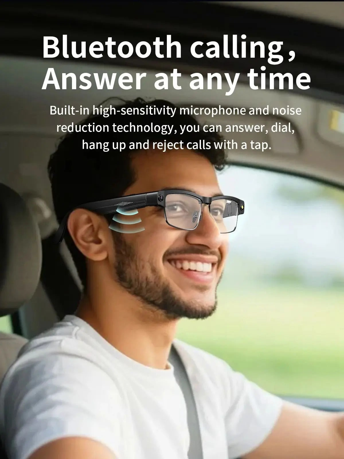 AI Smart Glasses with Camera & Bluetooth Calls UK | 4K Video Recording, Real-Time Translation & Open Ear Audio
