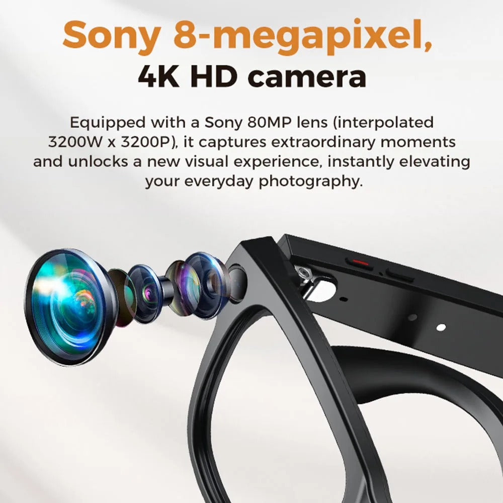 AI Smart Glasses with Camera & Translation – Bluetooth Audio, POV Recording, Lightweight Wearable Tech (UK)